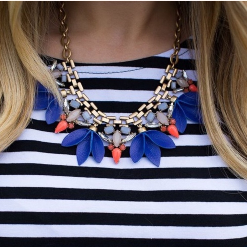 Stella & Dot | Gorgeous GOLD Cobalt Blue & Bright Orange Leather Melia N… - Picture 3 of 8